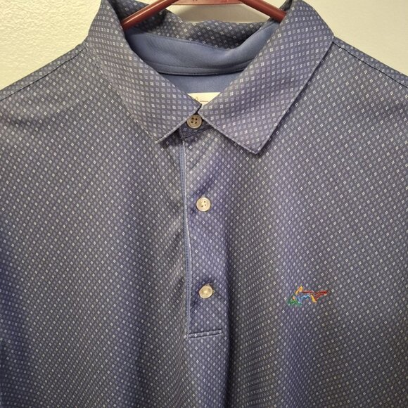 Greg Norman Play Dry Golf Shirt Blue Mens Large Pullover Button Collar Shark - Picture 4 of 8